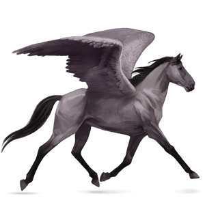 pegasus-reitpferd paint horse mausgrauer mit tobiano-scheckung