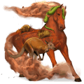 pegasus-kaltblut drum horse brauner mit tovero-scheckung 