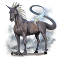 einhorn-pony deutsches reitpony dunkelfuchs mit heller mähne