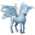 geflügeltes einhorn-reitpferd element luft