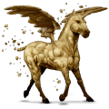 geflügeltes einhorn-reitpferd element erde