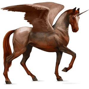 geflügeltes einhorn-reitpferd achal-tekkiner strawberry roan