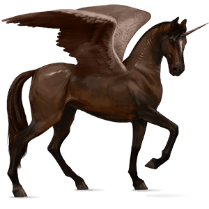 geflügeltes einhorn-reitpferd irisches sportpferd dunkelfuchs