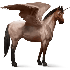geflügeltes einhorn-reitpferd deutsches reitpferd roan