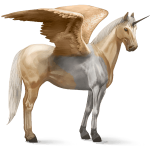 geflügeltes einhorn-reitpferd deutsches reitpferd apfelschimmel