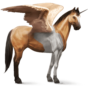 geflügeltes einhorn-reitpferd niederländisches warmblut dunkelbrauner