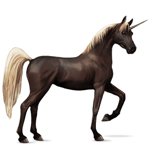 einhorn-reitpferd dunkelfuchs mit heller mähne