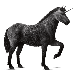 einhorn-kaltblut drum horse brauner mit tovero-scheckung 