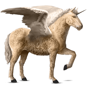 geflügeltes einhorn-reitpferd camargue-pferd hellgrau