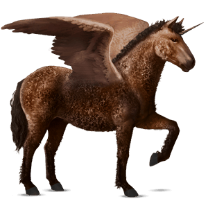 geflügeltes einhorn-reitpferd isländer dunkelfuchs