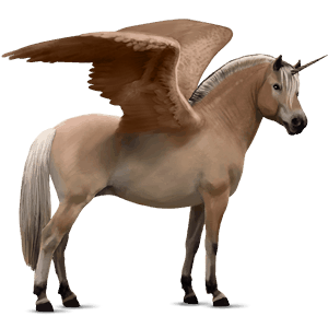 geflügeltes einhorn-pony braunfalben