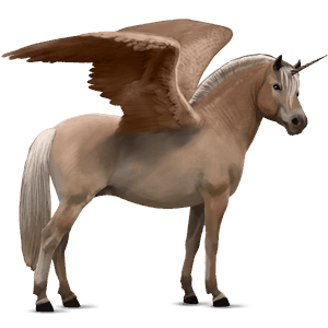 geflügeltes einhorn-pony welsh cob hellgrau