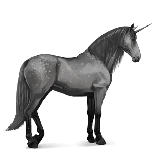 einhorn-reitpferd andalusier apfelschimmel
