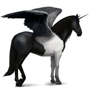 geflügeltes einhorn-reitpferd palomino