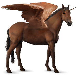 geflügeltes einhorn-reitpferd araber dunkelfuchs