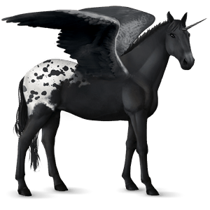geflügeltes einhorn-reitpferd dunkelbrauner