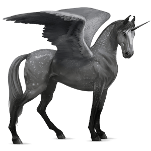 geflügeltes einhorn-reitpferd palomino