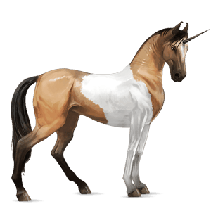 einhorn-reitpferd paint horse falbe mit tobiano-scheckung