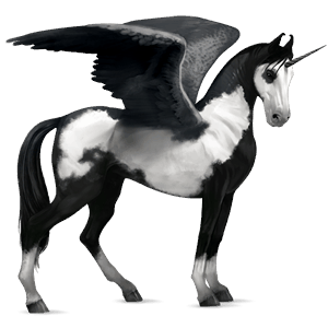 geflügeltes einhorn-reitpferd marwari brauner