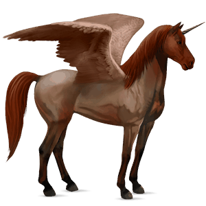geflügeltes einhorn-reitpferd deutsches reitpferd roan