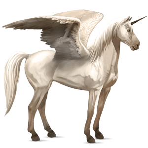 geflügeltes einhorn-reitpferd mustang schabrackenrappe