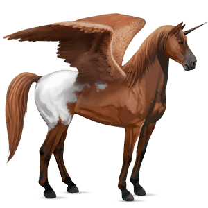 geflügeltes einhorn-reitpferd deutsches reitpferd fuchs