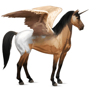 geflügeltes einhorn-reitpferd deutsches reitpferd hellgrau