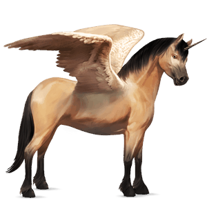 geflügeltes einhorn-pony brauner