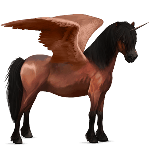 geflügeltes einhorn-pony rotbrauner