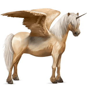 geflügeltes einhorn-pony palomino