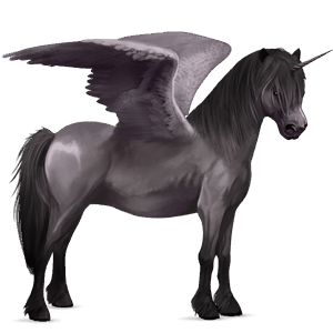 geflügeltes einhorn-pony kerry bog brauner mit tobiano-scheckung