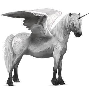 geflügeltes einhorn-pony quarter pony apfelschimmel