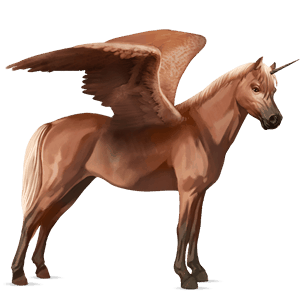geflügeltes einhorn-pony haflinger fuchs mit heller mähne
