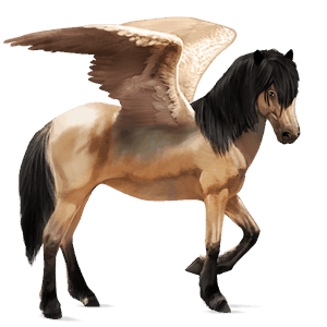 pegasus-reitpferd mustang brauner