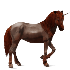 einhorn-reitpferd fuchs mit heller mähne