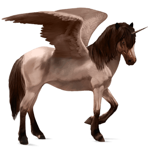 geflügeltes einhorn-reitpferd isländer roan