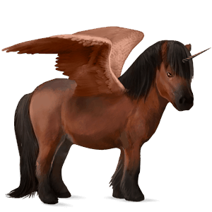 geflügeltes einhorn-pony rotbrauner