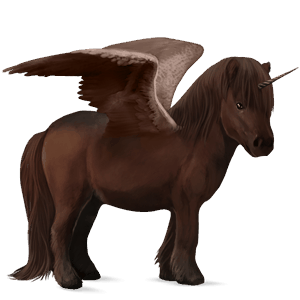geflügeltes einhorn-pony dunkelfuchs