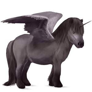 geflügeltes einhorn-pony kerry bog dunkelbrauner