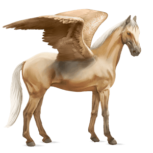 pegasus-reitpferd englisches vollblut palomino