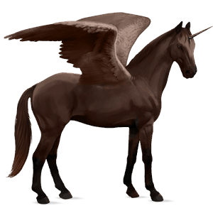 geflügeltes einhorn-reitpferd irisches sportpferd dunkelfuchs