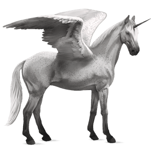 geflügeltes einhorn-reitpferd brauner
