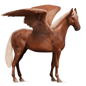 pegasus-reitpferd fuchs mit heller mähne