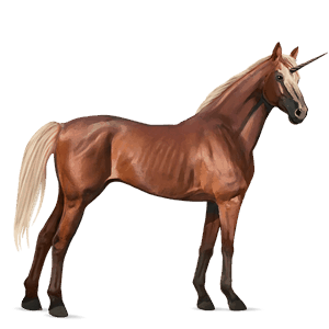 einhorn-reitpferd fuchs mit heller mähne