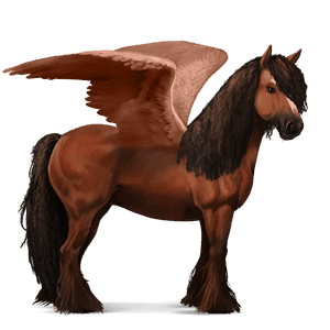 pegasus-reitpferd argentinischer criollo brauner mit tovero-scheckung 