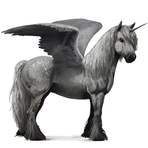 geflügeltes einhorn-reitpferd fuchs