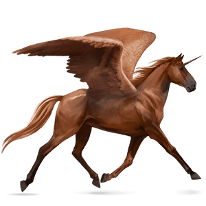 geflügeltes einhorn-reitpferd amerikanischer traber fuchs