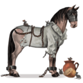 einhorn-reitpferd fell eisenmaske