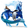 geflügeltes einhorn-reitpferd dunkelbrauner