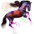 göttliches pferd feuerwerk